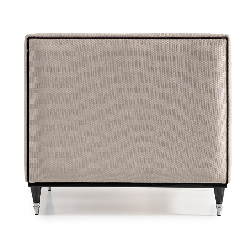 La Francaise 39'' Wide Slipper Chair, Cream/Ivory Polyester Blend