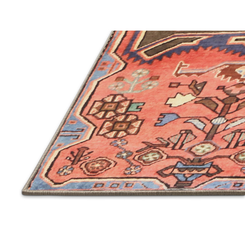 Tapis rouge/vert traditionnel Rockleigh, Rectangle 2 pi x 4 pi