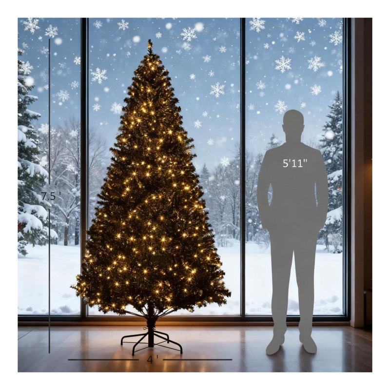 Arbre de Noël artificiel 7,5 pi avec lumières intégrées 7,5 pi