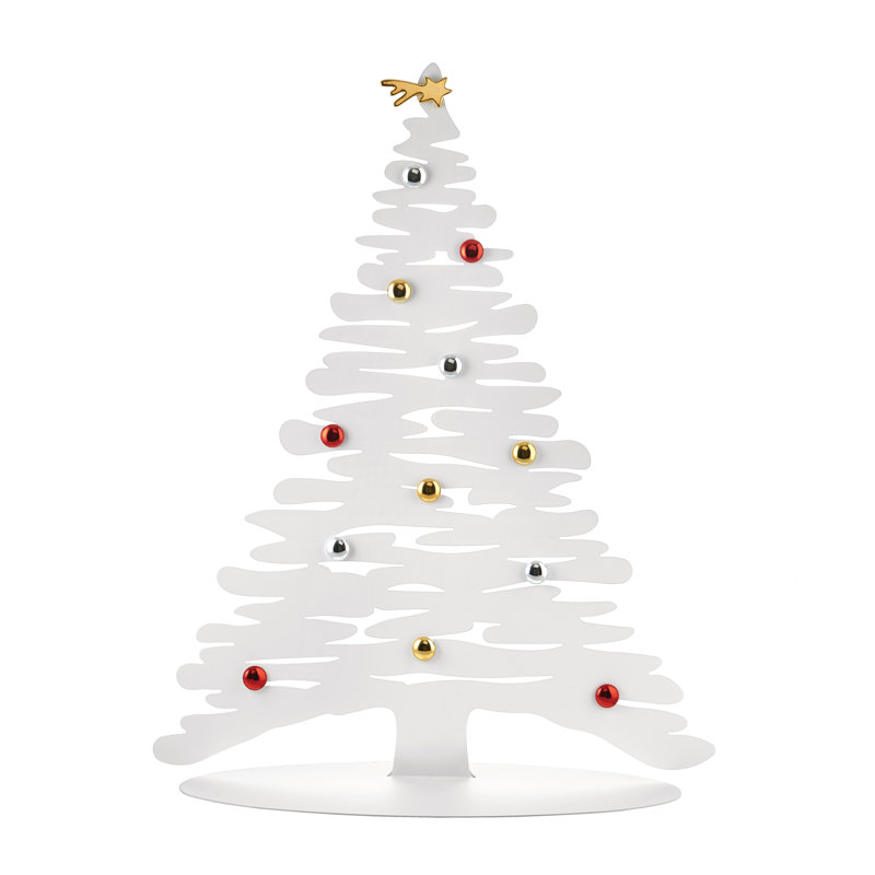Bark Christmas Tabletop Tree, White, 70cm H x 55cm W x 22cm D