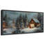 Snowy Nativity Barn and Church Winter Night Scene Framed Master Bedroom Wall Art Work 2 Pieces Print-1485007127-1485007117