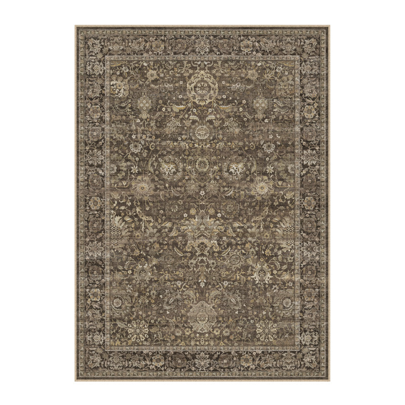Tapis beige / brun / bleu Aurelia, Brown, Rectangle 3'x 5'