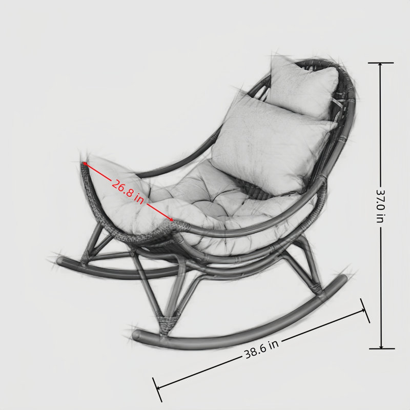 Chaise berçante moderne en rotin
