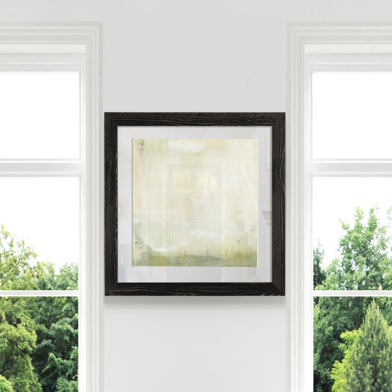 "Olive horizon I", impression sur papier, Cadre noir, H 35,5 po x l 35,5 po x P 1,5 po