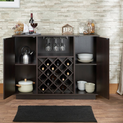 Wine Storage Container Unit For 18 Bottles - Cup Holder, Wood, Stylish Aspect Showcase Accommodation, Feature
