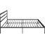 Structure de lit plateforme moderne en métal avec tête de lit, sans bruit, facile à assembler et rangement sous le lit gris