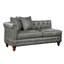 Canapé modulaire 3 pièces gris ardoise respirant, 2 méridienne réversible, 1 roulé, base à densité moyenne, dossier de style contemporain, coussins, pieds en bois