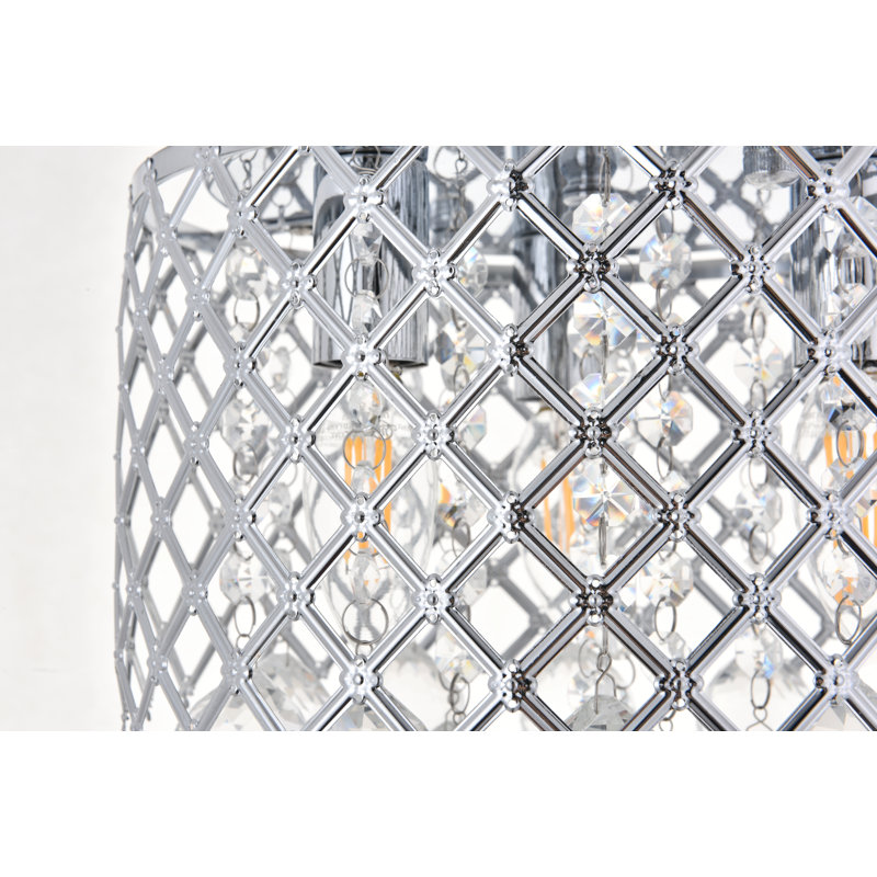 Plafonnier encastré 6 lumières 18 po Stollings, Chrome / transparent, 6, H 11 po x l 18 po x P 18 po