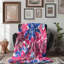 Scarlet and Blue Petals - Couverture sherpa de qualité supérieure 1 pièce-101008631