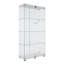 Vitrine lumineuse en verre à deux portes avec 4 tablettes, blanc et buffet-125535134