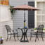 Table de salle à manger ronde 30 "avec trou pour parasol, table bistro d'extérieur en fonte d'aluminium antique seulement