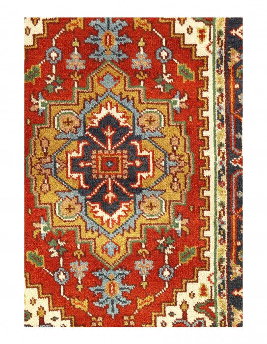 Tapis rectangulaire en laine d'agneau rectangulaire unique 4 pi 11 po x 3 pi Desmen