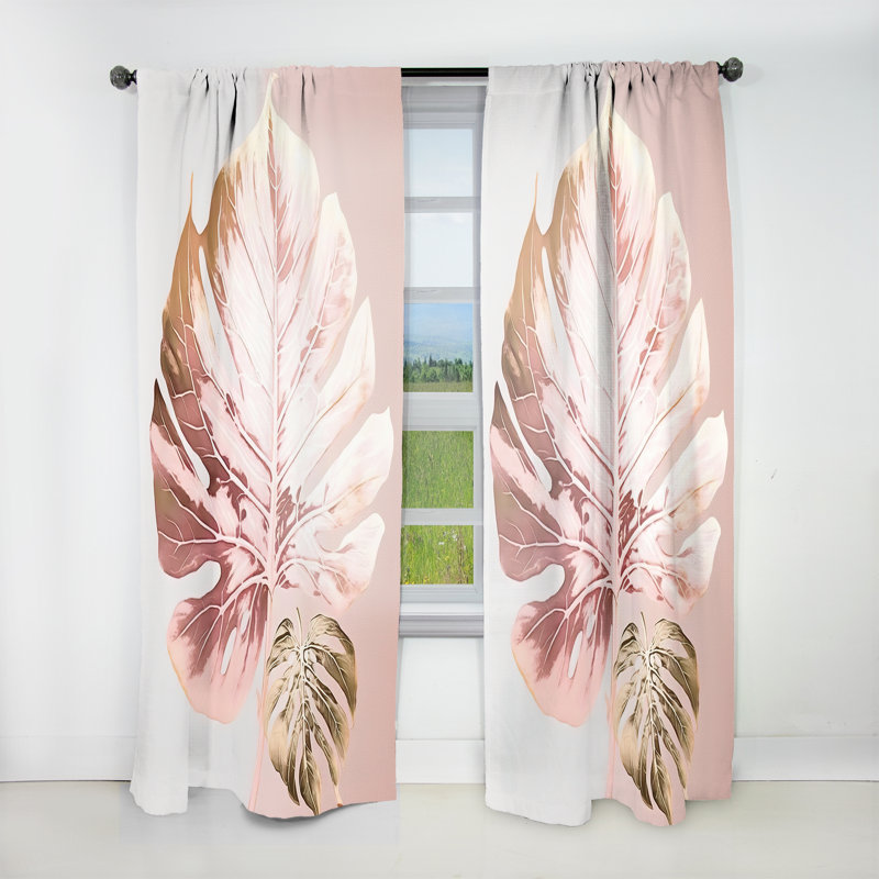 Stesha - Leaf II - Traditional Curtain - Velvet Room Darkening - 1 panel, 52" W x 120" L