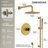 Pressure Balanced Shower System, 10" Rainfall Shower Faucet with Slide Bar And Handheld Shower Spray-107557321
