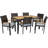 Cayden-Lee 6 - Person Acacia Wicker Patio Dining Set with Rectangular Table , Cushions Included-105522128