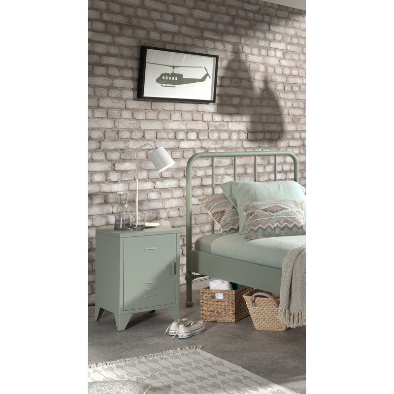 BRONXX Night Console Industrial Look Blue Matt, Green