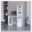 White Computer Desk with 4-Tier Bookcase and 1-Door Cabinet-2064882611
