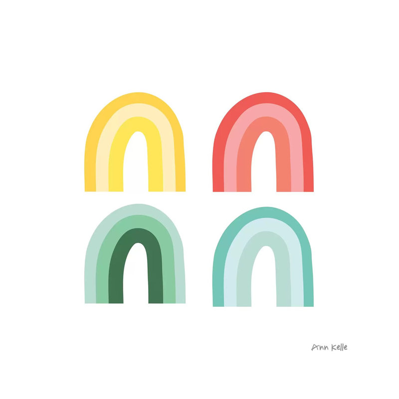 Rainbow Colours I by Ann Kelle - Wrapped Canvas Print, 93.98 cm H x 93.98 cm W x 1.91 cm D