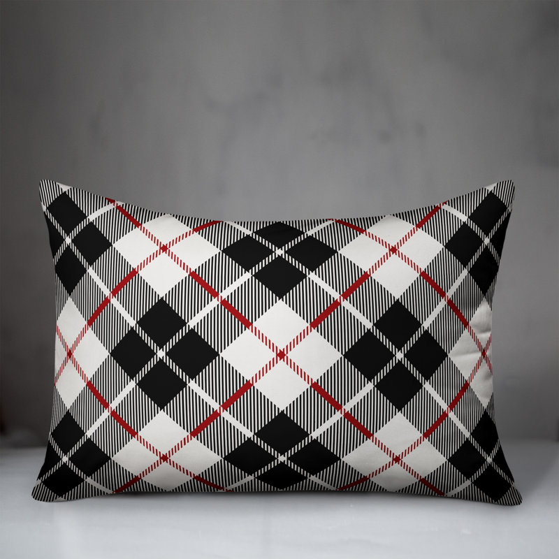  Christmas Lumbar Pillow, Black/White, Indoor