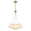 Luminaire suspendu grappe 6 lumières avec orbes en verre dégradé - Lustre à DEL doré pour table de salle à manger, îlot de cuisine et vestibule
