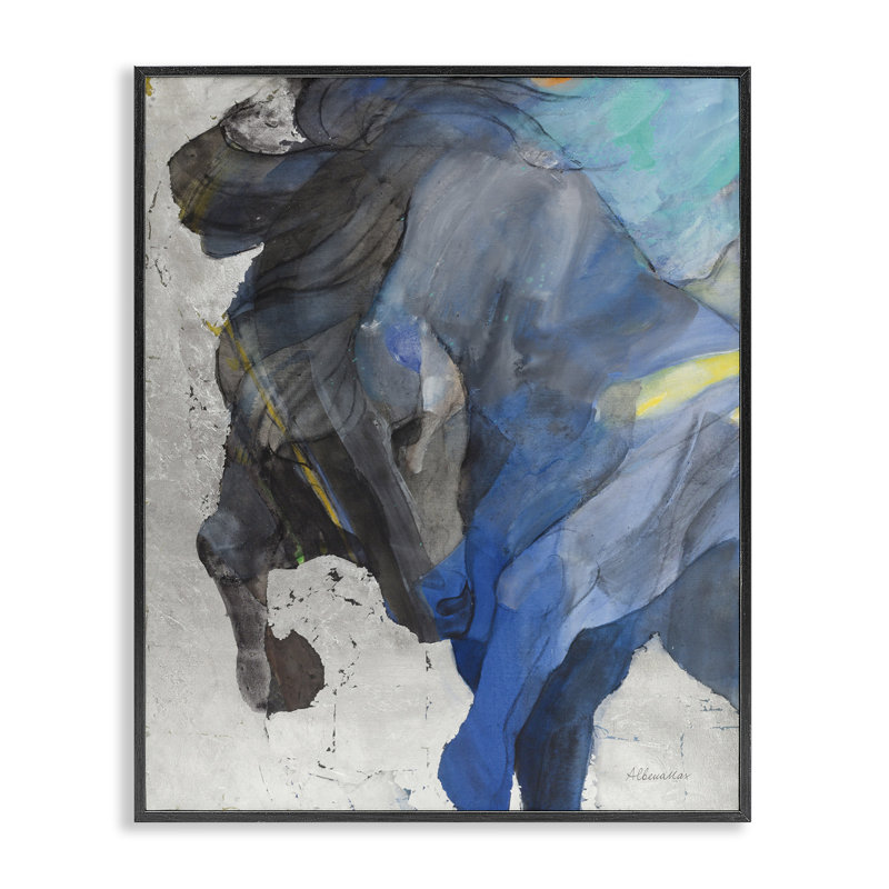 «Majestic Valor Stallion», estampe numérique encadrée par Albena Hristova, Giclée encadrée noir minuit, H 14 po x l 11 po