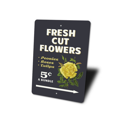 Panneau en aluminium fleurs fraîches coupées