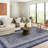 8x10 Modern Rug Thin Washable Non-Slip Geometric Border Low Pile Foldable Soft Non-Shedding Indoor Accent Carpet Gray-1405791510