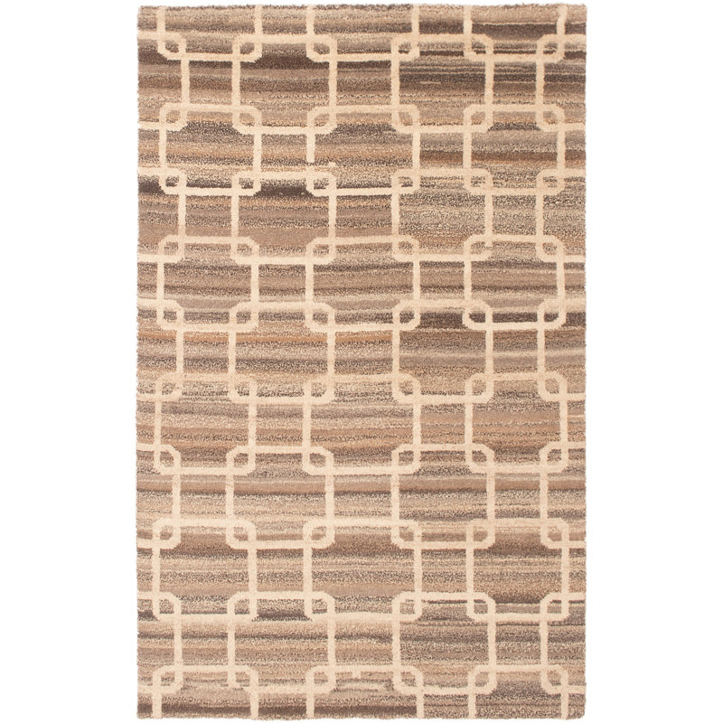 Tapis de zone en laine 5 pi 8 po x 8 po main one-of-kind-noué la 2010 Grogan