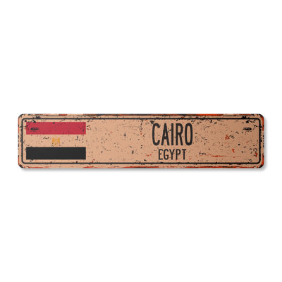 Plaque de rue en aluminium, Le Caire, Égypte