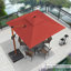 Parasol en porte-à-faux carré en bois 9 pi x 9 pi Waler, rouge brique-1690929710