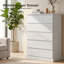 Commode 6 tiroirs pour chambre à coucher, commode haute pour chambre à coucher, commode moderne avec poignées dissimulées, armoire de rangement verticale en bois pour chambre à coucher, salon, entrée-1971021185