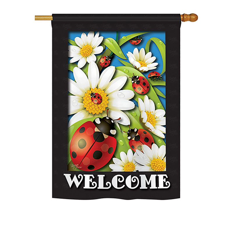 Drapeau de jardin en polyester Priyah Ladybug Heaven, H 40 po x l 28 po