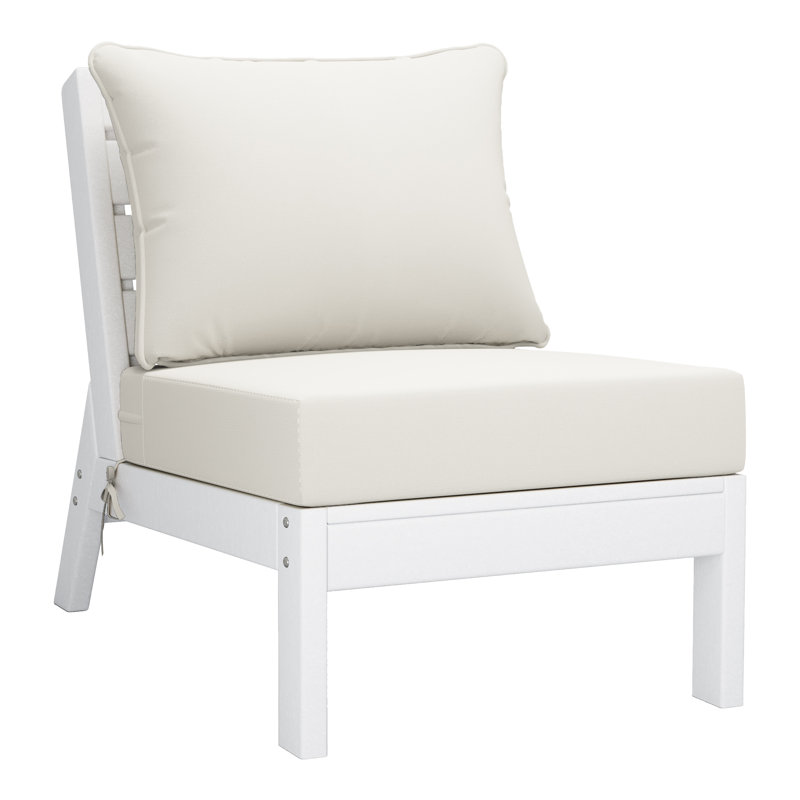 3-Piece Deep Seating Set With Cushions, White, White