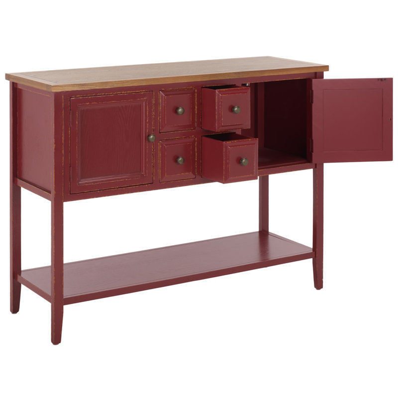 Console en bois massif 45,7 po Sadie, Rouge antique