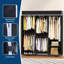 Armoire-penderie portative robuste, portemanteau 70,87 po avec couvercle, capacité de 1 100 lb, réglable, acier au carbone, noir