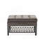 Storage Ottoman Coffee Table,Square Ottoman with Storage and Bottom Rack, Tufted Upholstered Ottomans Coffee Table for Living Room