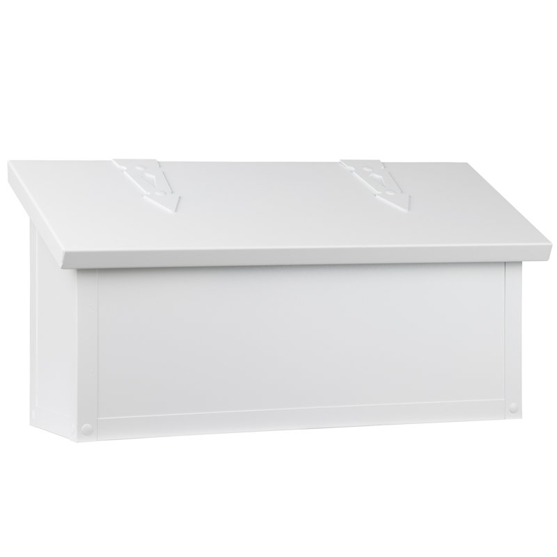Monarch Metal Wall Mounted Mailbox, Satin White