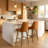 Comfortable Bar Stool Modern Barstool With Back & Wood Legs, Counter Height Upholstered Bar Chair For Kitchen Island-47574284