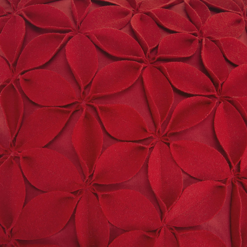 Coussin décoratif en coton orange par Trio, Rouge