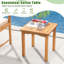 Ensemble de chaises bistro d'extérieur en bois d'acacia avec table basse et porche 3 pièces -1298105131