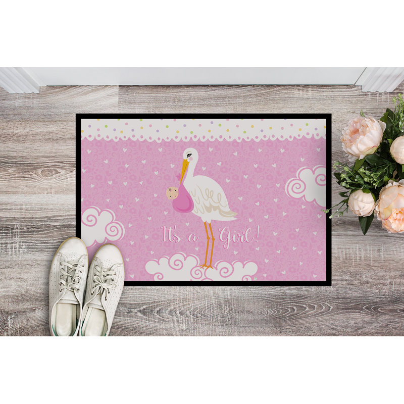 Tapis de porte Trystan It's a Baby Girl, Rectangle 2 pi x 3 pi
