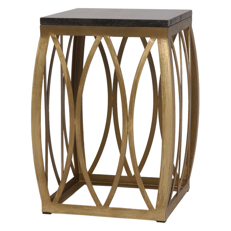 Metal Accent Stool, Gold