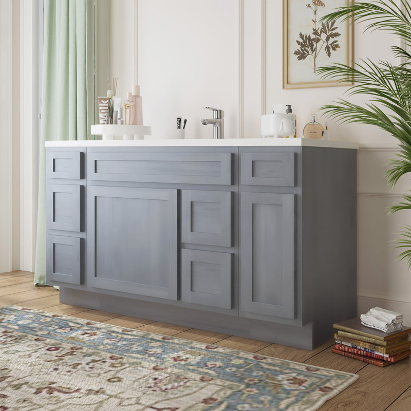 Base de meuble-lavabo simple 60 po seulement, Argent