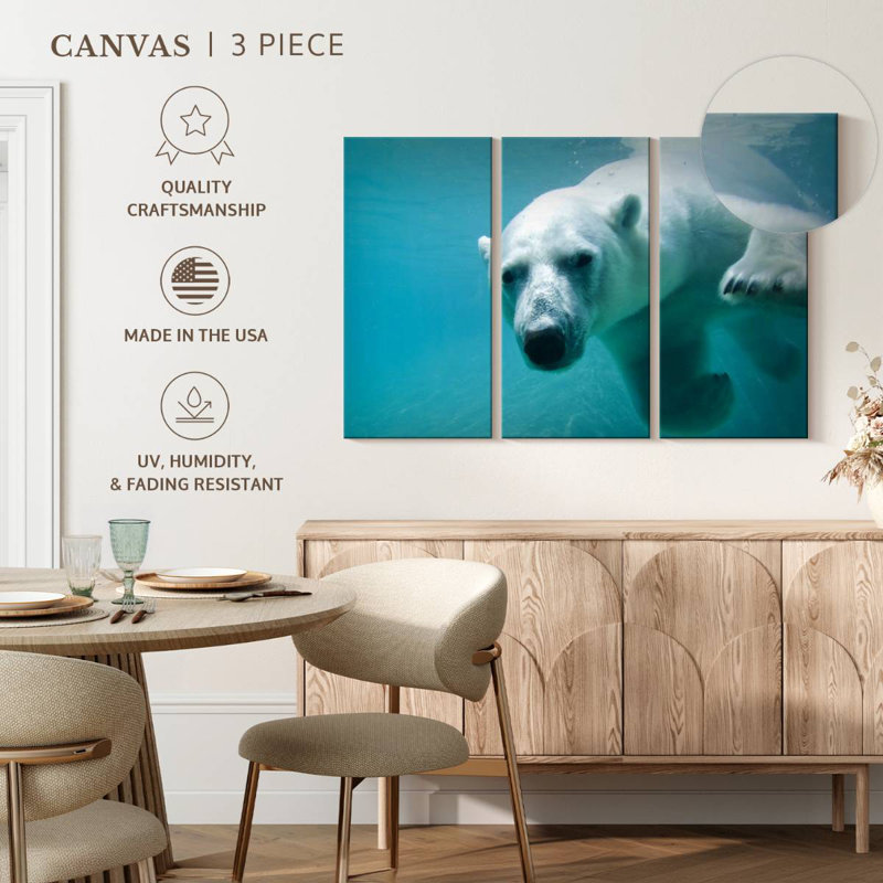 Brampt Polar Bear In The Water, 32" H x 50" W