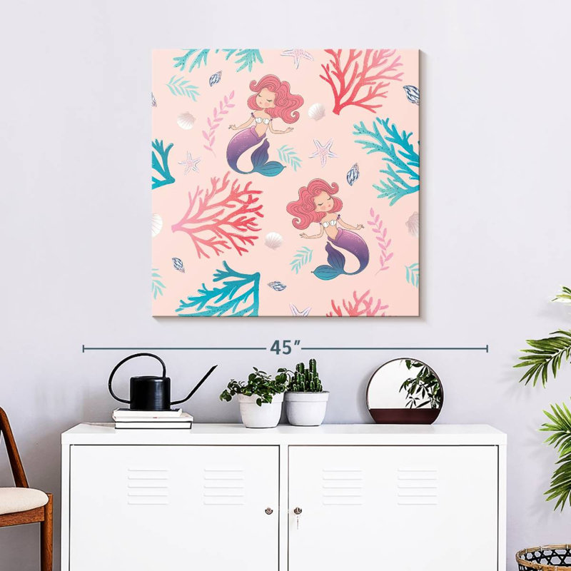 Ashelle sirène corail, H 30 po x l 30 po