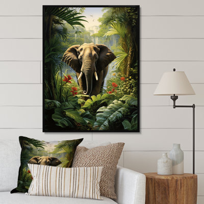 «Elephant Jungle Sanctuary II - Animals», reproduction sur toile