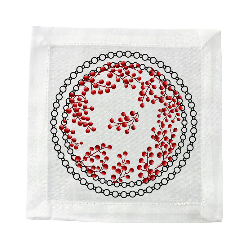 Square Napkins, Red White