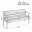 Banc d'attente de 148 cm (58,27 pouces) en similicuir PU matelassé à losanges avec accoudoirs en bois, pouvant supporter jusqu'à 136 kg (300 lb).-589559454