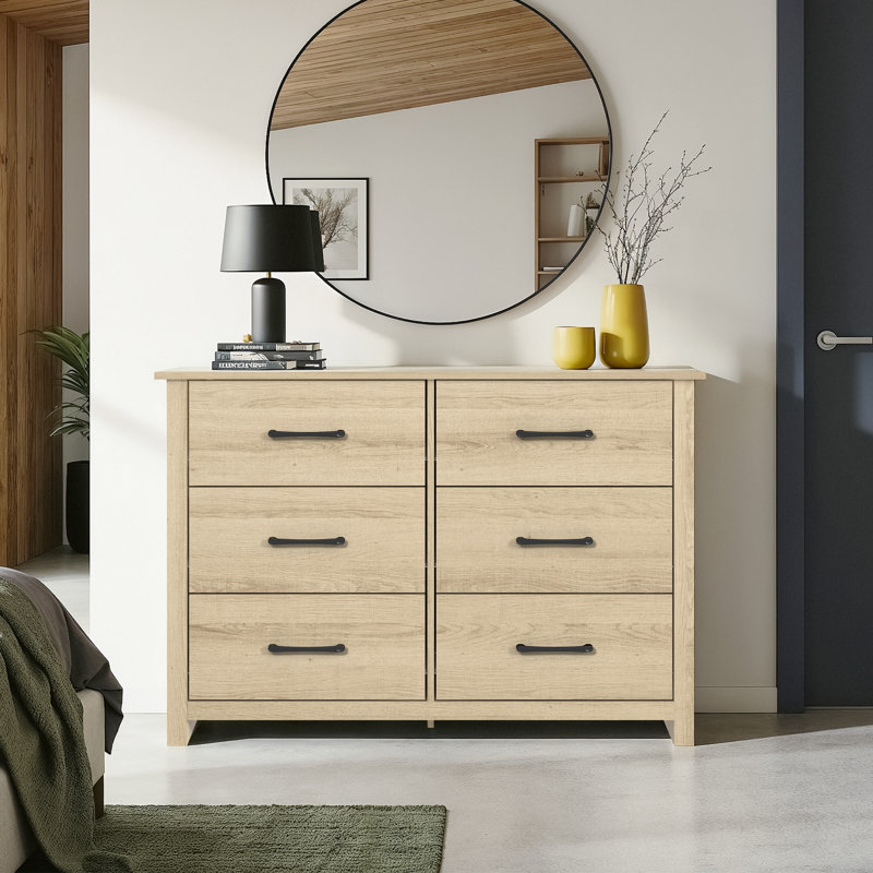 Commode double 6 tiroirs Walter, Chêne d'Oslo