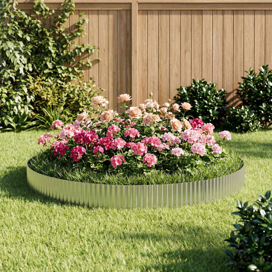 vidaxl Lawn Edging Galvanised Steel Garden Border Outdoor Barrier Wavy Divider
